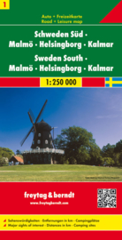 Wegenkaart Zweden nr. 1 | Freytag & Berndt Zweden Zuid - Malmo  | ISBN 9783707903188
