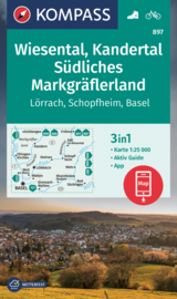 Wandelkaart Wiesental - Kandertal - Südliches Markgräflerland | Kompass  897 | 1:25.000 | ISBN 9783991216919