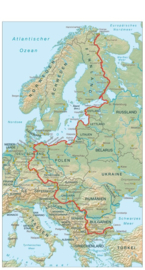 Fietsgids Europa-Radweg Eiserner Vorhang 4 -  Hof - Szeged : 1750 km. | Bikeline | ISBN 9783711100177