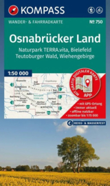 Wandelkaart Osnabrück-Bielefeld | Kompass 750 | 1:50.000 | ISBN 9783991541950