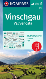 Wandelkaart Vinschgau - Val Venosta | Kompass 670 | 3-delig | 1:25.000 | ISBN 9783991213390