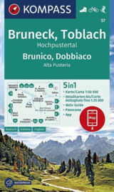 Wandelkaart Bruneck - Toblach | Kompass 57 | 1:50.000 | ISBN 9783990447086
