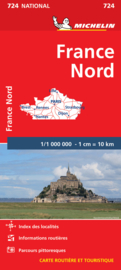 Wegenkaart Frankrijk Noord | Michelin 724 | 1:1 miljoen | ISBN 9782067199323