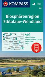 Wandelkaart Biosphärenregion Elbtalaue - Wendland | Kompass 862 | 1:50.000 | ISBN 9783991541721