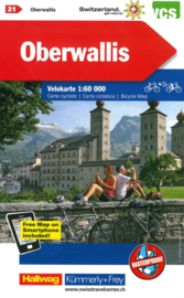 Fietskaart Oberwallis Rhônetal | Kümmerly+Frey nr. 21 | 1:60.000 | ISBN 9783259024218