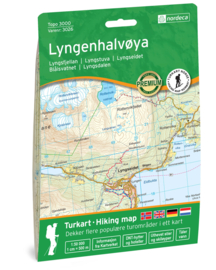 Wandelkaart Lyngenhalvøya Noord en Zuid 3026 | Nordeca | 1:50.000 | ISBN 7046660030264