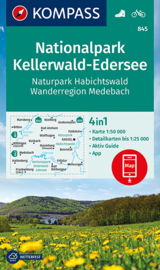 Wandelkaart Nationalpark Kellerwald-Edersee  | Kompass 845 | 1:50.000 | ISBN 9783991212379