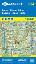 Wandelkaart Bolzano - Renon - Bozen - Ritten - Tschogglberg - Dolomieten | Tabacco 34 | 1:25.000 | ISBN 9788883150340