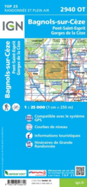 Wandelkaart Bagnols-sur-Cèze, Pont-St-Esprit, Forêts de Valbonne et de Méjannes | Ardeche | IGN 2940OT - IGN 2940 OT