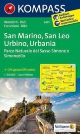 Wandelkaart San Marino - San Leo Urbino - Urbania | Kompass 2455 | ISBN 9783850268608