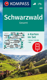 Wandelkaart Schwarzwald gesamt - 4-delige set | Kompass 888 | 1:50.000 | ISBN 9783991214083
