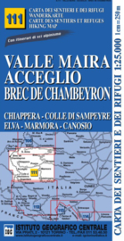 Wandelkaart Valle Maira - Acceglio - Piemonte | IGC nr.111 | 1:25.000 - ISBN 9788896455418