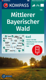 Wandelkaart Mittlerer Bayerischer Wald | Kompass 196 | 1:50.000 | ISBN 9783991215080