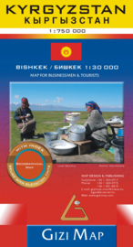 Wegenkaart Kirgistan - Kyrgizië | Gizi Map | 1:750.000 | ISBN 9786155010125