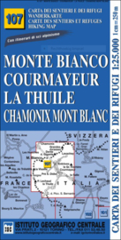 Wandelkaart IGC 107 Monte Bianco, Courmayeur, Chamonix | 1:25.000 | ISBN 9789999971072