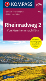Fietskaart Rheinradweg 2 : Mannheim - Keulen | Kompass 7012 | 1: 50.000 | ISBN 9783991211662