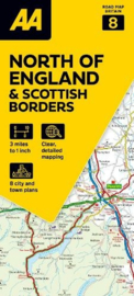 Wegenkaart North of England & Scottisch Borders nr. 8 | AA Publishing | 1:200.000 | ISBN 9780749584139