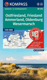 Wandelkaart Ostfriesland, Oldenburg | Kompass 410 | 1:50.000 | ISBN 9783991545316