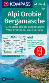 Wandelkaart Alpi Orobie -Bergamasche - Bergamasker Dolomiten | Kompass 104 | 1:50.000 | ISBN 9783991211204