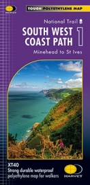 Wandelkaart  The South West coast path 1  Minehead to St Ives | Harvey | 1:40.000 | ISBN 9781851375547