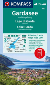 Wandelkaart Gardasee und Umgebung - Lago di Garda | Kompass 697 | 3-delige set ! 1:35.000 | ISBN 9783991218593