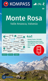 Wandelkaart Monte Rosa - Valle Anzasca - Valsesia | Kompass 88 | 1:50.000 | ISBN 9783991212249