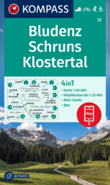 Wandelkaart Bludenz - Schruns -Klostertal | Kompass 32 | 1:50.000 | ISBN 9783991214205