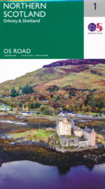 Wegenkaart Northern Scotland, Orkney & Shetland | Ordnance Survey Roadmap 1 | 1:250.000 | ISBN 9780319263730