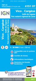 Wandelkaart Vico, Cargese, Sari d`Orcino, Golf de Sagonne | Corsica - IGN 4151OT - IGN 4151 OT