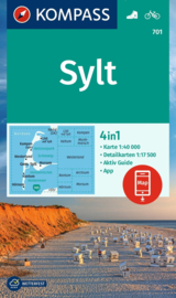 Wandelkaart Sylt | Kompass 701 | 1:40.000 | ISBN 9783991215752