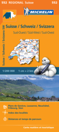Wegenkaart Zwitserland  Zuidwest | Michelin 552 | 1:200.000 | ISBN 9782067183735