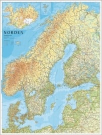 Wandkaart Scandinavië en IJsland | Norstedts | 1:2 miljoen | ISBN 9789113055480