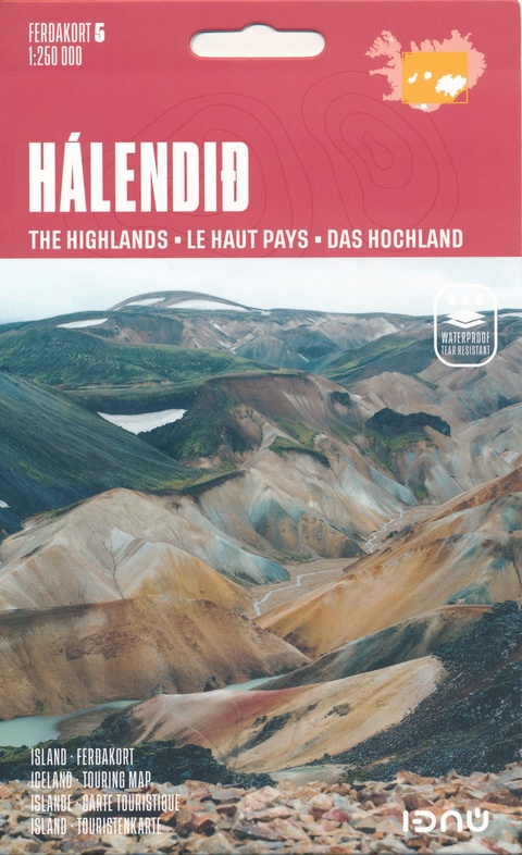Wegenkaart Central Iceland - Halendid - Centraal IJsland | Ferdakort nr. 5 | 1:250.000 | ISBN 9789979675518