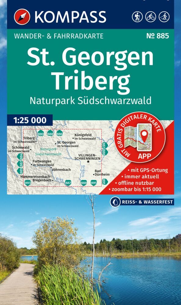 Wandelkaart 885 St. Georgen - Triberg | Kompass 885 | 1:25.000  | ISBN 9783991543756