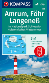 Wandelkaart - fietskaart Amrum - Fohr - Langeness | Kompass 705 | 1:35.000 | ISBN 9783990446102