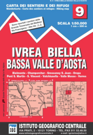 Wandelkaart Ivrea - Biella e Bassa Val d`Aosta | IGC nr. 9 | 1:50.000 | ISBN 9788896455098
