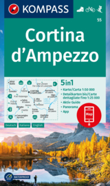 Wandelkaart Cortina D`Ampezzo | Kompass 55 | 1:50.000 | ISBN 9783991215929