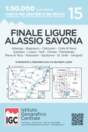 Wandelkaart Finale Ligure - Albenga - Alassio - Savona | IGC nr.15 | 1:50.000 - ISBN 9788896455586
