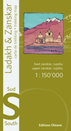 Trekkingmap India - Ladakh Zanskar - Zuid | Editions Olizane| 1;150.000 | 9782880864149