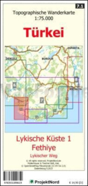 Wandelkaart Lykische Küste 1 - Fethiye - Lykischer Weg | Blad 7.1 - Landkarte ProjektNord | 1:75.000 | ISBN 9783931099619