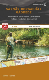 Wandelkaart Saxnäs - Borgafjäll - Gäddede - outdoor fjall 08 | Norsteds | 1:75.000 | ISBN 9789113068213