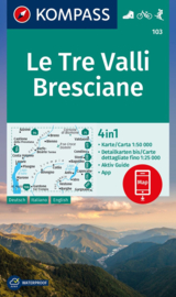 Wandelkaart  Le Tre Valli - Bresciana 4 in 1 kaart | Kompass 103 | 1:50.000 | ISBN 9783991540915