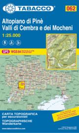 Wandelkaart Altopiano di Pinè - Valli di Cembra e dei Mocheni | Tabacco 62 | 1:25.000 | ISBN 9788883151071