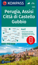 Wandelkaart Perugia - Assisi - Gubbio | Kompass 2464 | 1:50.000 | ISBN 9783991540281