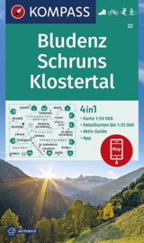 Wandelkaart Bludenz - Schruns -Klostertal | Kompass 32 | 1:50.000 | ISBN 9783990446607