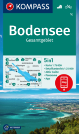 Wandelkaart Bodensee Gesamtgebiet | Kompass 1c | 1:75.000 | ISBN 9783991214755