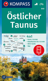 Wandelkaart Östlicher Taunus | Kompass 840 | 1:50.000 | ISBN 9783991212362