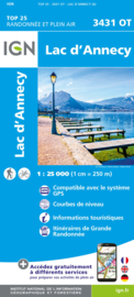 Wandelkaart Lac de Annecy, Faverges | IGN 3431OT - IGN 3431 OT | ISBN 9782758552314