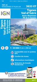 Wandelkaart Tignes, Val d`Isère, Haute Maurienne, Bonneval-sur-Arc, Lanslebourg-Mont-Cenis Tignes Valle D`Isere | NP De La Vanoise | IGN 3633 ET - IGN 3633ET