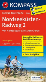 Fietskaart Noordzeekust fietsroute Hamburg - Deense Grens | Kompass 7048 | 1:50.000 | ISBN 9783850268127